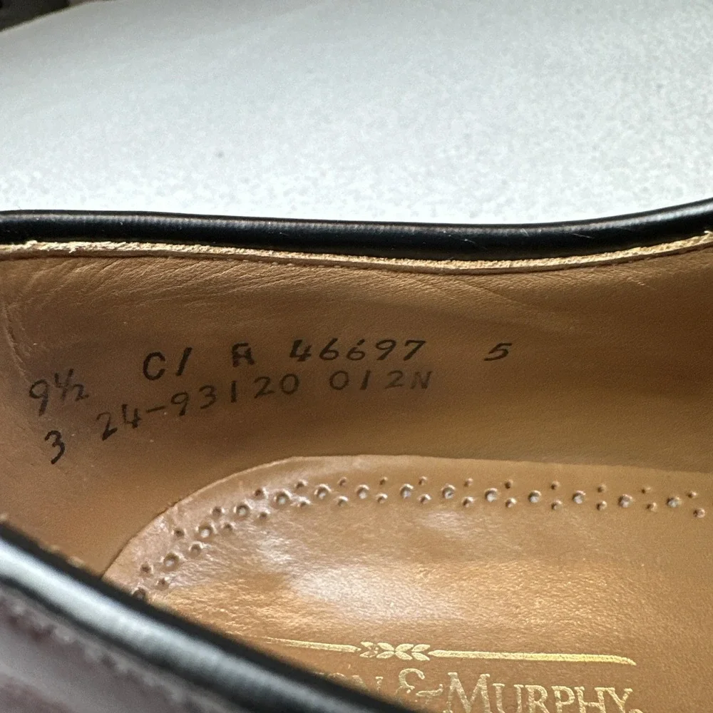 Johnston & Murphy Limited Oxford Cap Toe Shoes Men 9.5 Burgundy USA